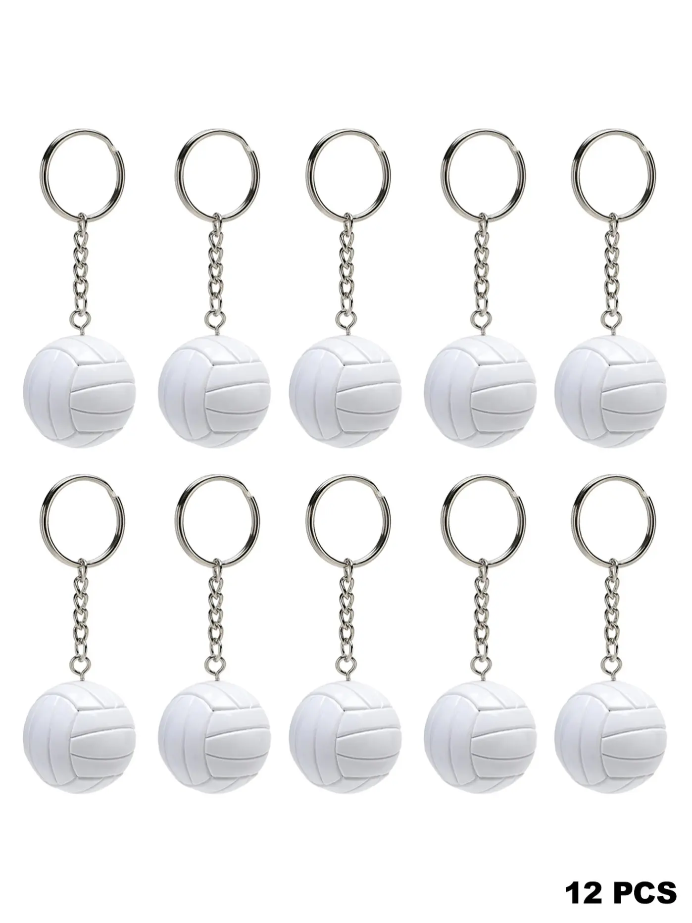 12 Piece Volleyball Keychains, Mini Volleyball Key Rings, Perfect for Backpacks, Fitness Bags, Handbags, Volleyball Theme Party Supplies
