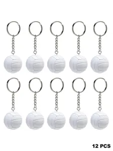 12 Piece Volleyball Keychains, Mini Volleyball Key Rings, Perfect for Backpacks, Fitness Bags, Handbags, Volleyball Theme Party Supplies