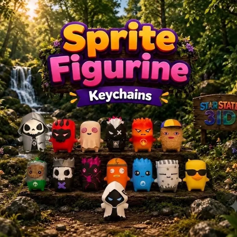 Sprite keychain 3D Printed Figurines