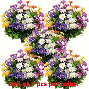 UV-resistant mixed-color sunflower artificial flowers, Plants, suitable for indoor and outdoor decoration in summer, spring - durable plastic garden decoration, perfect for home, office, garden, window frame, and floral decoration