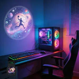 2D Flat, 1 pc, Cosmic Basketball Player Dunk Pattern, Portable LED Pattern Projector Light, USB Interface,, Suitable for Sports Events & Home Decor, Ideal for Game Room & Bedroom, A Perfect Gift for Basketball Enthusiasts & Dream Chasers