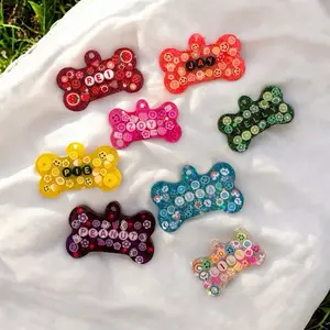 Customized Glitter Dog ID Tag - Colorful Letter Beads