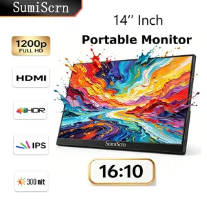 SumiScrn 14'' Portable Monitor, HD 1200P, FHD, 60Hz, for Phones, Android Laptop PC, with Speaker