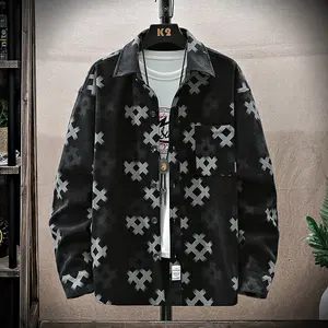 Autumn And Winter New Jacket Fashion Trendy Printed Personalized Casual Vintage Long Sleeve Jacket Designer Brand Loose Casual Versatile Lapel Jacket