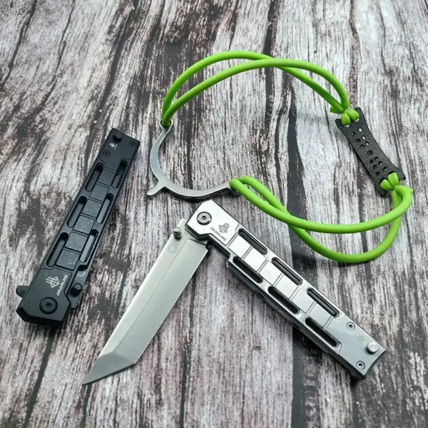 Portable Slim Stainless Steel Folding Knife - Multipurpose EDC Pocket Tool with Safety Lock Buckle, Portable Knives for Outdoor Barbecues, Ideal Men's Father Gift, Multipurpose Tool