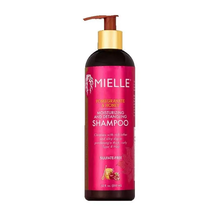 Mielle Pomegranate & Honey Moisturizing Detangling Shampoo, Hydrating Haircare for Thick, Curly Type 4 Hair, Sulfate-Free, 12 oz, Cleansing, Moisture