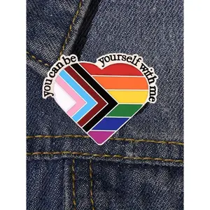 LGBT Pride Enamel Pin Cute Heart Shaped Brooch Fashion Accessories for Women & Men Trendy All-match Exquisite Brooch for Birthday Gift