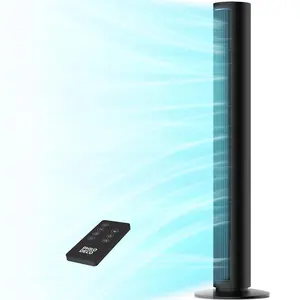 PHILODECO Industrial fan Bedroom Tower Fan, 40 Inch Bladeless Fan, 80 ° Oscillating Fan, Silent Floor Fan With Remote Control Led, 4-Speed Multiple Modes, 7h Timer, Large Air Outlet, Vertical Fan For Home