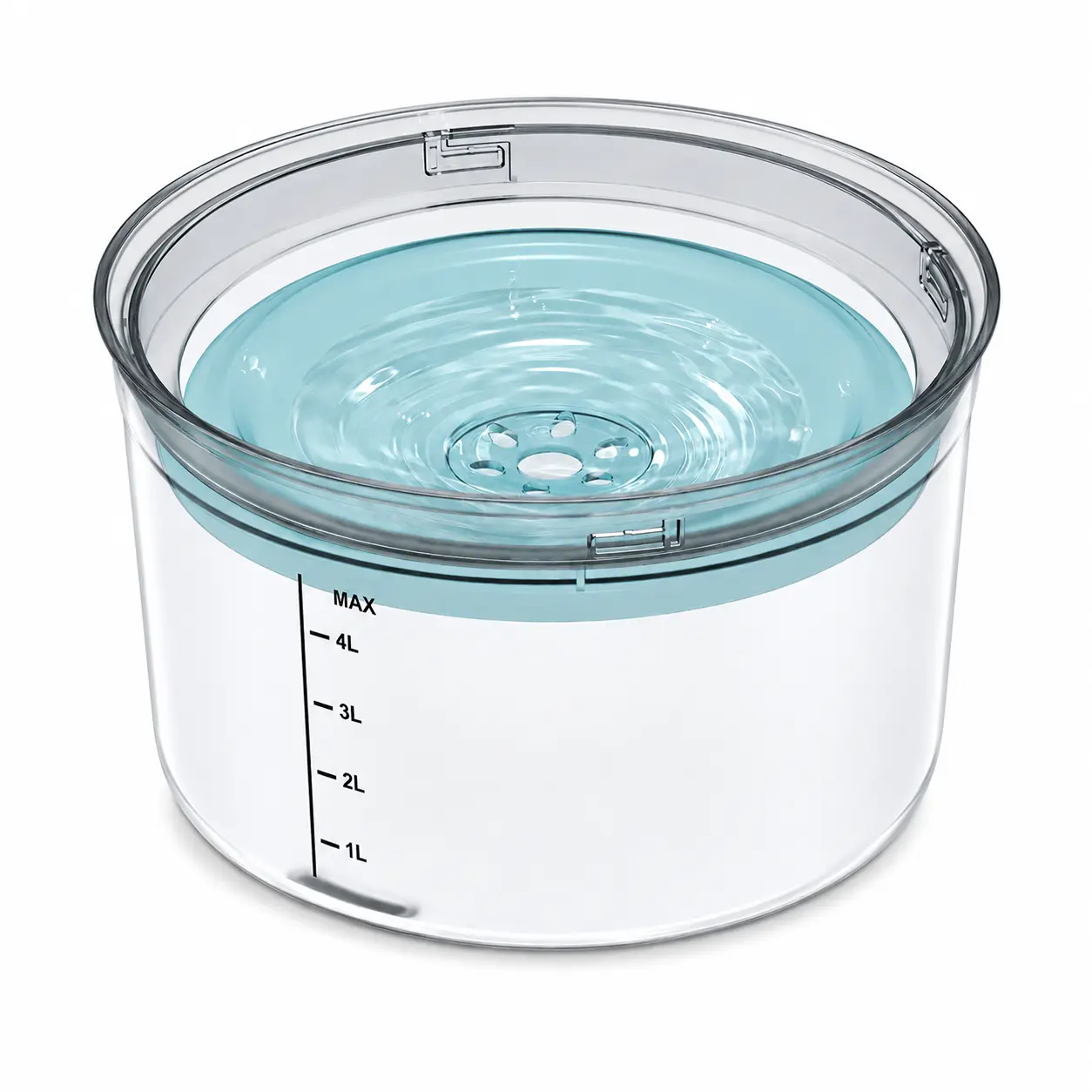 UPSKY 4.5L/1.2Gal Clear Round No-Spill Dog Water Bowl, Upgraded Integrated Floating Disk Slow Feeder, Anti-Splash Design for Messy Drinkers, Durable & Easy to Clean for Indoor Outdoor Use