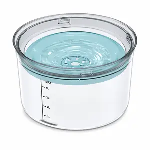 1.2 Gallon No Spill Dog Water Bowl, 4.5L Anti-Splash Bowl with Floating Disk for Sloppy Messy Drinkers (Clear)