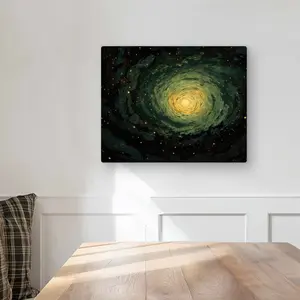 MWW C1MP1620ACKSKK 16x20 in. Green Metal Print Wall Art - Cosmic Swirl, Decorative Motif, Colored Decorative, Artistic Style, Graphic Design Prints for Modern Home Decor, Decorative Motif Prints