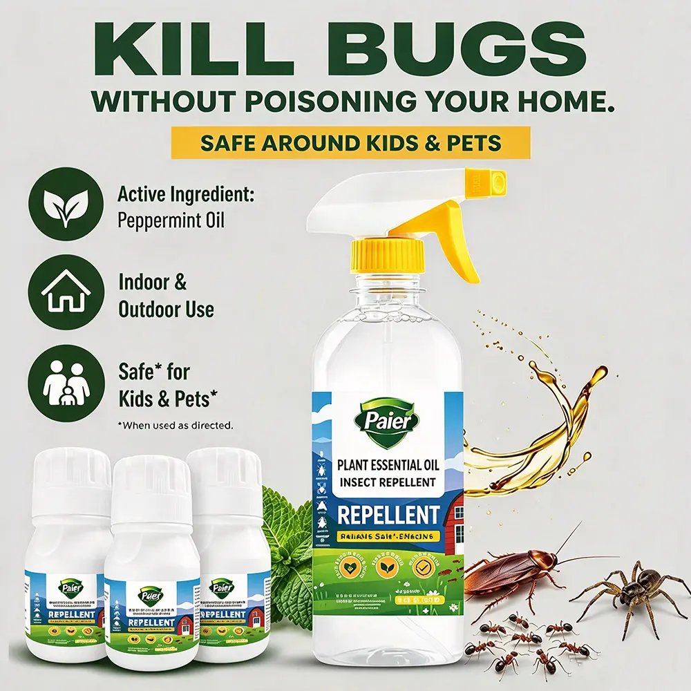 Paier Multi-Purpose Pest Control Kit - Effective Against Roaches, Ants, Spiders, Bed Bugs & 40+ Household Pests, Indoor/Outdoor Use, Pet & Family Friendly (When Used As Directed), Makes 16oz Ready-to-Use Spray Mixture