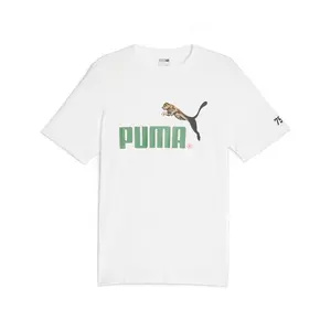 PUMA Mens Classics No. 1 Logo Crew Neck Short Sleeve Casual Tops Casual - White