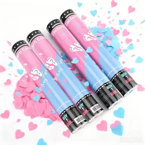 4Pcs Gender Reveal Confetti Cannon, Hand Twist Party Popper, Thick Safe Paper Material, Easy Operate, Ideal For Baby Shower Birthday Party, Perfect Holiday Gift