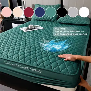 Ultra Soft Thick Mattress Protector, Waterproof, Solid Plaid Pattern, Breathable Polyester, Suitable for Hotel Rooms, Single and Twin Beds
