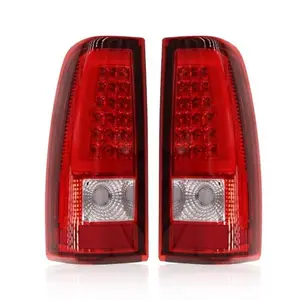 Nakkaa Red LED Tube Tail Lights Compatible with 2003 2004 2005 2006 Chevy Chevrolet Silverado 1500 2500 3500 Red Tube Rear Light Tail Lamps Driver & Passenger GM2800174 GM2801174