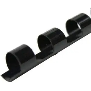 Plastic Comb Binding Spines, 3/8 In Diameter, Black, 55 Sheets, 100 Pack