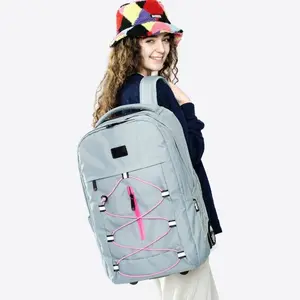 Lash Laptop Rolling Backpack (19 Inch) in Grey Pink - Final Sale