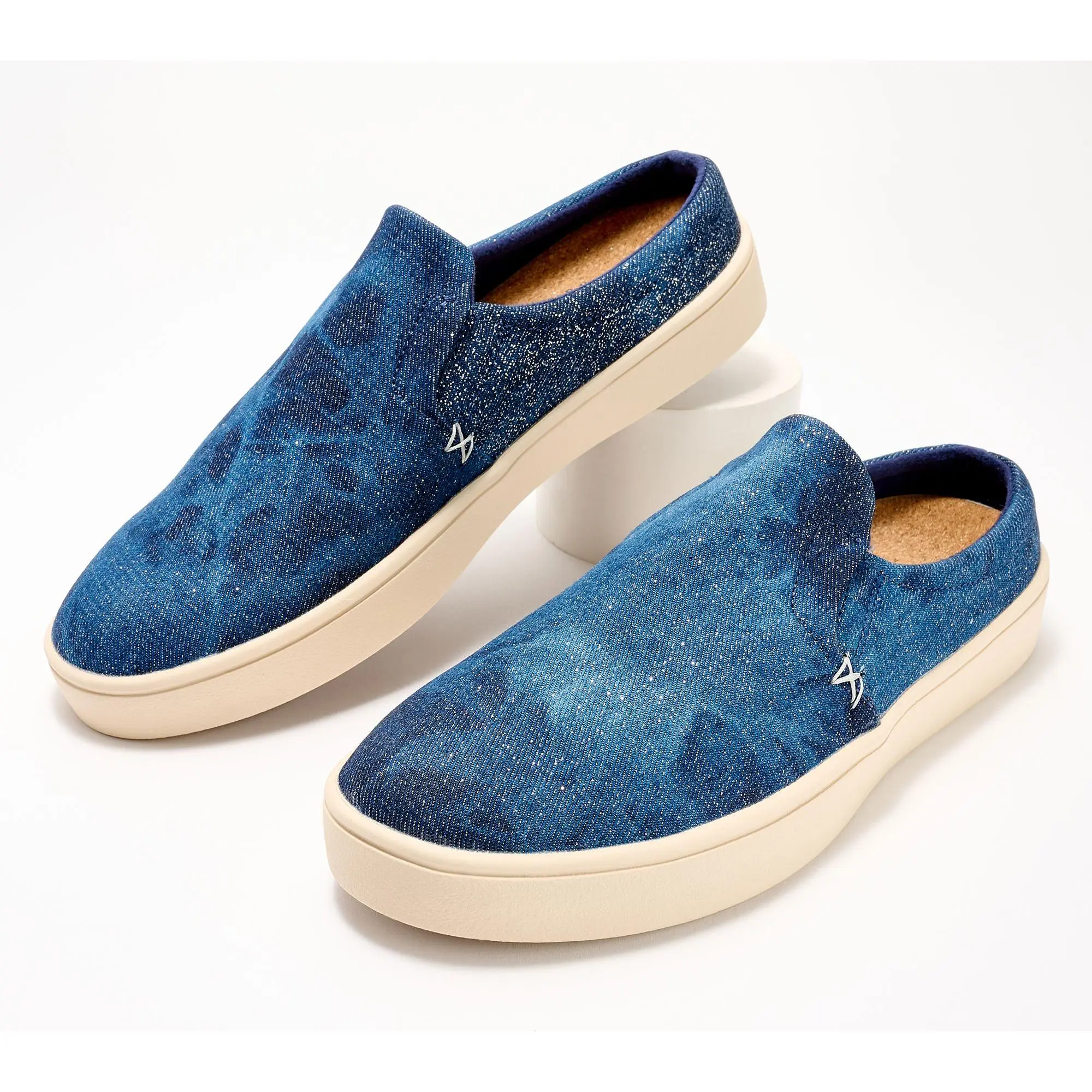 Revitalign Orthotic Shimmer Denim Mules - Sparrow