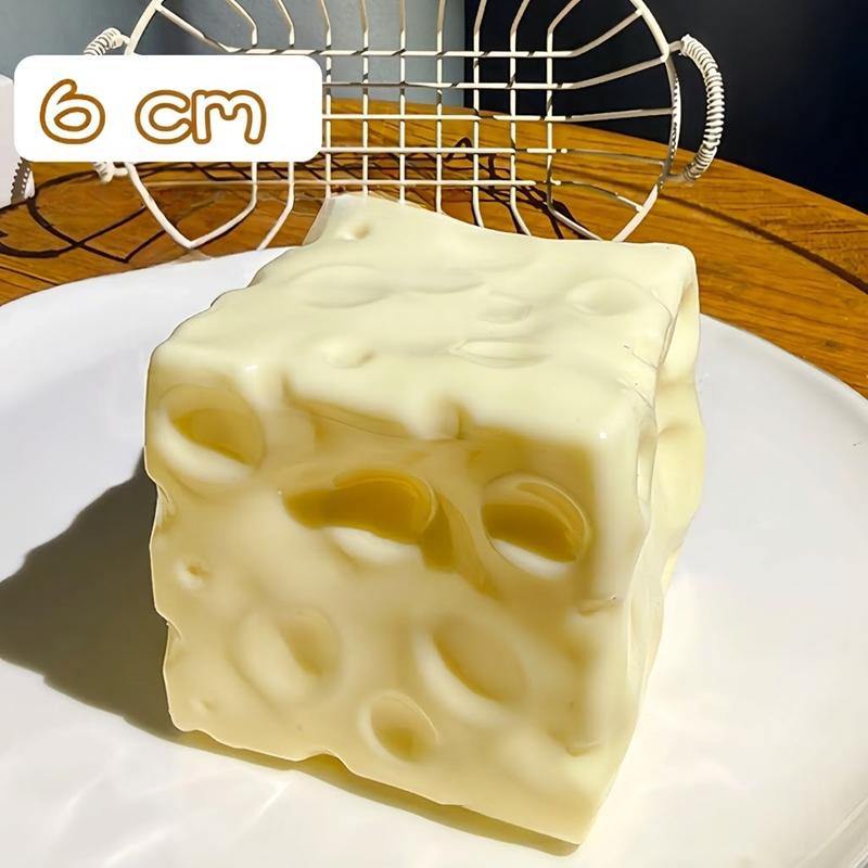 Viral Giant Cheese Squishy Fidget Toy | Moldable ASMR Stress Relief Squeeze Ball | Slow Rising Desk Accessory (6/7cm)