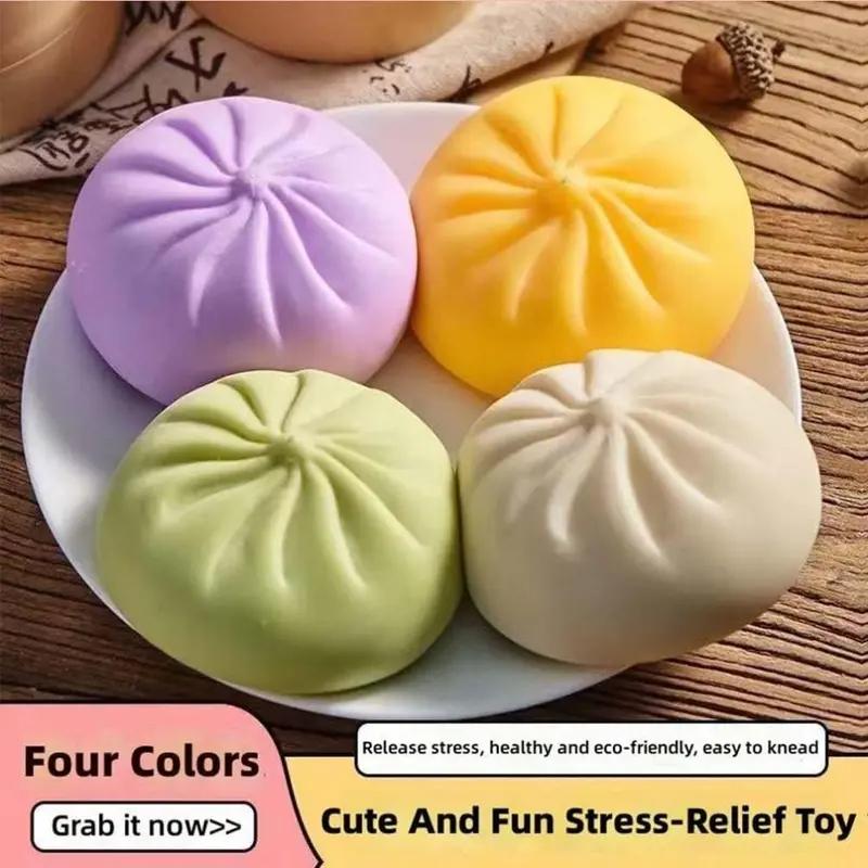 Giant Baozi Squishy Model with Steamer, Steamed BunDumpling Squishy Stress Reliever, Soft Low-RisingDumpling Fidget for Stress Relief, Fun Fidget Model forAdults & Kids, Valentine's Day gift