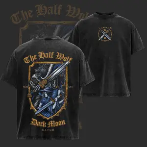 Vintage "BLAIDD x RANNI" - Elden Ring Game Edition Double Printed Oversize Lightweight Acid Washed Tee - Hoodie, Elden Ring Fans, RPG Game Graphic, Streetwear Unisex Oversize Gift for Fans, Summer Outfits, Gifft For Him Her