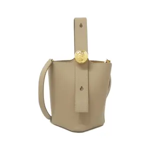 Pre-owned Loewe Calfskin Shoulder Bags Pebble Bucket Mini Calf Bag