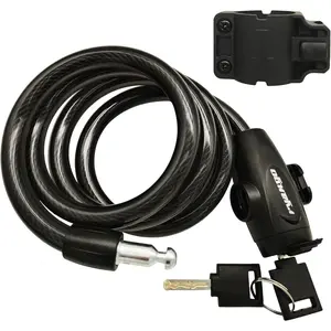 Bike Lock, Heavy Duty Anti Theft, Cable with Mounting Bracket and 2 Keys, for Road Bike,Mountain Bike,Scooters