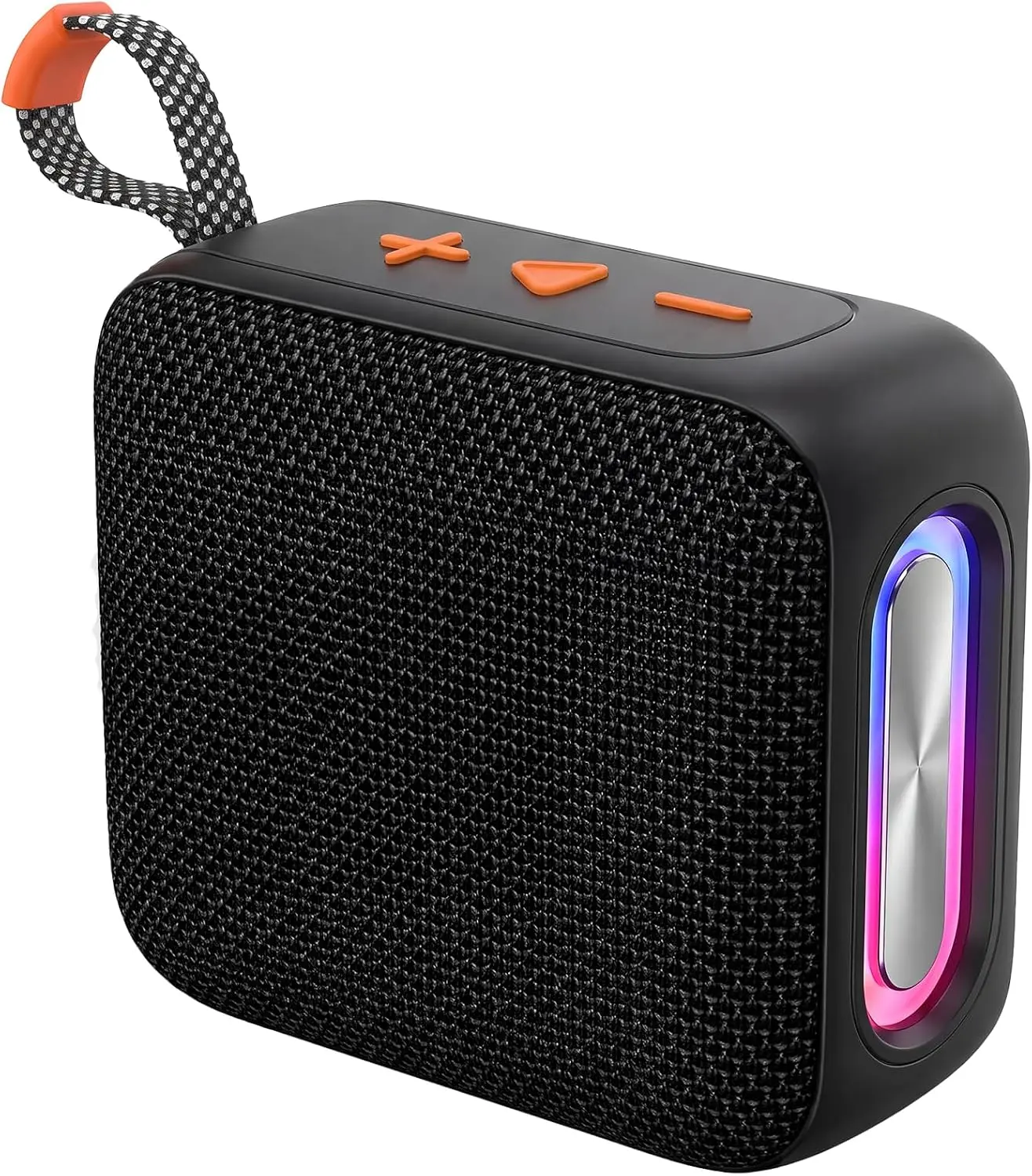TG487 Small Portable Speaker, IPX5 Waterproof Ourdoor Boombox with USB Input | 16W TWS PEAK, AI-tuned clear audio, dynamic RGB lights. FM radio & woven lanyard. Ideal for pool, patio, ebike travel. Bluetooth Connection