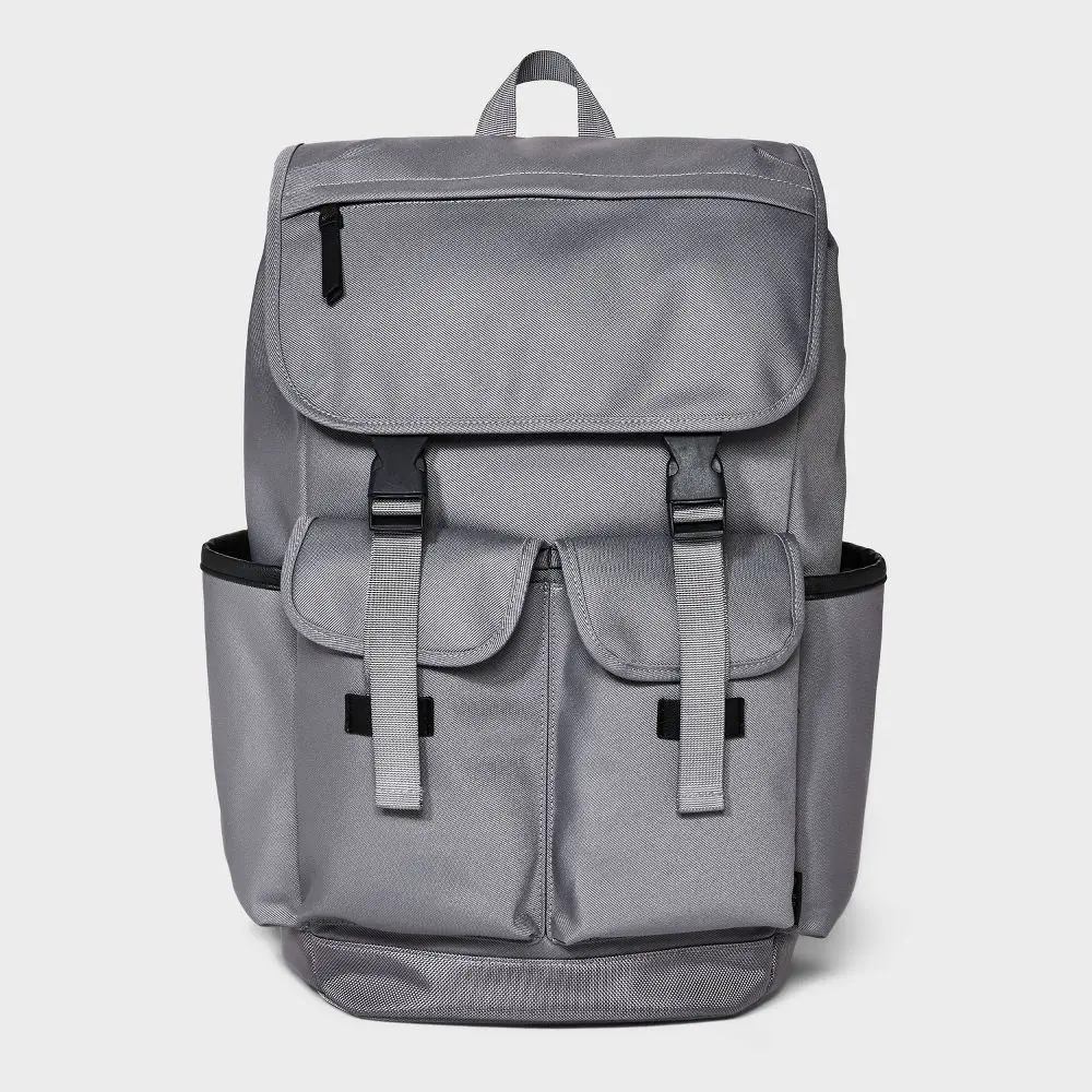 Men's 18.5" Backpack with Buckles - Goodfellow & Co Gray