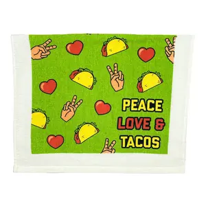Peace Love and Tacos Funny Cute Yummy Mexican Food Tea Towel Funny Dish Towels Soft Adsorbent Tea Towel