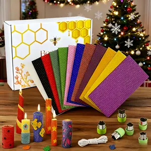 Creative candle making set, beeswax candles with honey fragrance, expressing love on Valentine's Day, Christmas creative candle making gift box, home decoration gift, Handmade Crafts, Candlewax