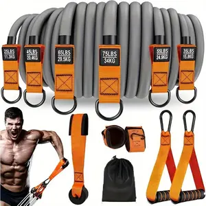 Adjustable Resistance Band Set, Heavy Exercise Bands, 12pcs/set Resistance Band & Storage Bag & Accessories, Fitness Equipment for Home Gym Workout, Home Gym Kit, Father's Day Gifts, Fitness Training Band, Exercise Equipment, At Home Gym Equipment