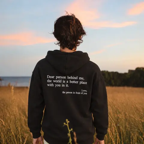 Custom You Are Enough Hoodie  – Embroidered Dear Person Behind Me Hoodie, Positive Message Gift for Men & Women, Valentine Day, Fall Outfit
