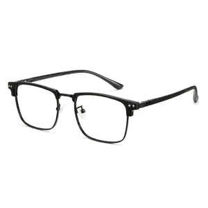 Cyxus Blue Light Blocking Glasses for Men, Half Rimless Square Computer and Gaming Eyewear, Stylish Frame - 8133