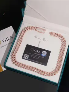 18mm Custom Unique New High Quality Miami Cuban Chain Vvs Moissanite Pass Diamond Tester Chilled Luxury Hip Hop Jewelry Cuban Moissanite Link