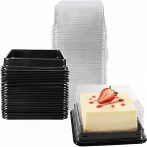 300 Pcs Mini Cake Boxes 3 Inch, Individual Mini Cake Containers, Clear Plastic Dessert Egg-Yolk Puff Mooncake Muffins Box with Lids, Cheesecake Containers for Wedding Birthday Party Favor