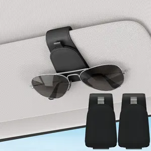LMMAKE Premium Car Visor Sunglass Holder Ultra Strong Magnetic Closure Scratch Resistant Leather Protection Universal Fit for All Glasses Easy Access & Installation