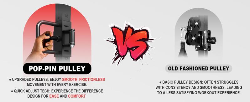 1500LBS Power Cage with Cable Crossover & Pulley System for Multi-Function Strength Training at Home Gym Adjustable Squat Machine Lat Pulldown Bar Weight Rack Lat Pulldown Bar Weight Rack