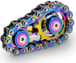 Metal Fidget Spinner Toys for Teens Boys Adults Bike Chain Roller Gadgets ADHD Figette Anxiety Stress Relief Items Quiet Figet Desk Offices EDC Men Easter Basket Stuffer