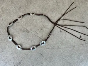 BROWN SILVER TIE BELT