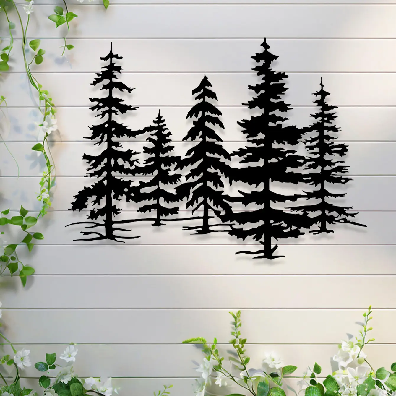 Rustic Pine Tree Metal Wall Decor for Easy Hanging, Wall Art Decoration, Home Decor Accessory, Classic Outdoor Decoration for Living Room and Home Design, Decoration Items