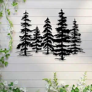 Rustic Pine Tree Metal Wall Decor for Easy Hanging, Wall Art Decoration, Home Decor Accessory, Classic Outdoor Decoration for Living Room and Home Design