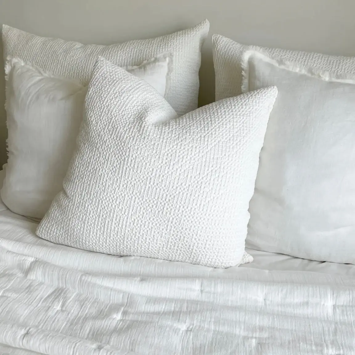 Anaya Home Cool Cotton White Waffle Weave Euro Pillow 26x26 With Down Insert