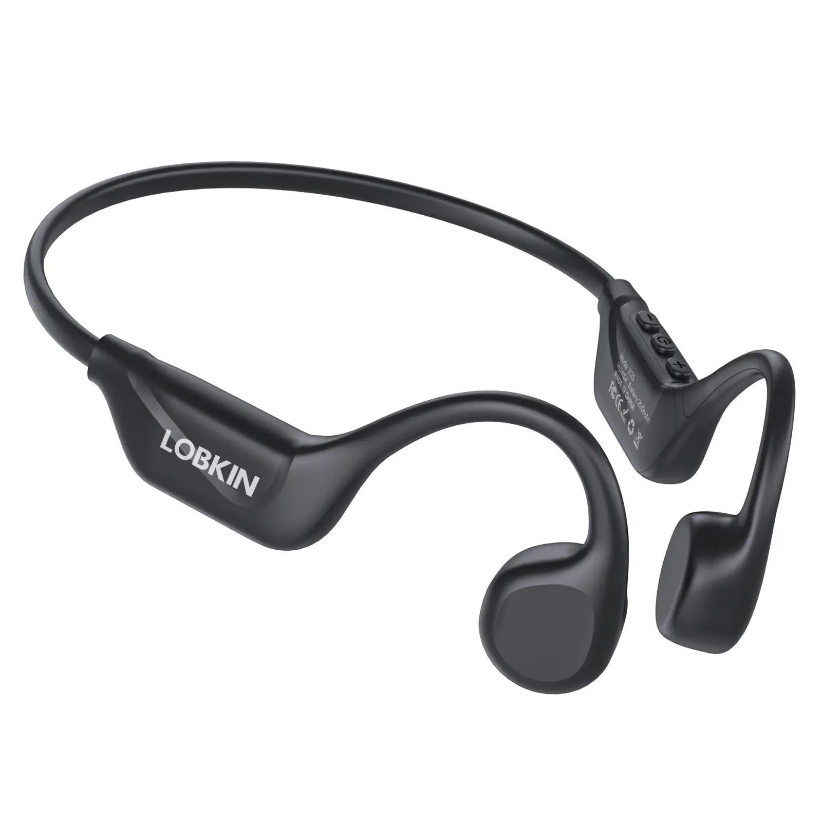 LOBKIN Bone Conduction Headphones - Bluetooth 5.4 Wireless Open Ear Audio Device with Mic, Silicone Build, IPX5 Waterproof, 10H Playtime, Button Control, Durable, Charging Support for Cycling, Workout, Game, Stable Connection