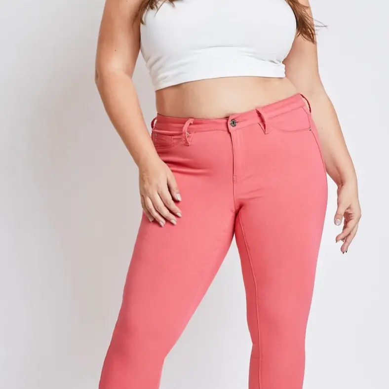 YMI JUNIOR PLUS SIZE HYPERSTRETCH SKINNY JEAN Shell Pink