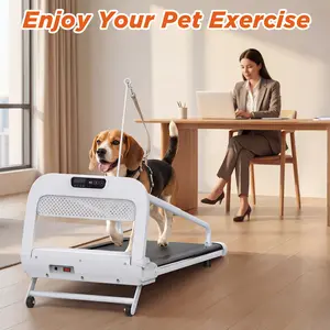 【Suitable For Large Dogs】Dual-Form Pet And Human Treadmill, Household Dog Walking Machine, Home Tiltable Treadmill With A Maximum Speed Of 12 Kilometers Per Hour, Multifunctional Foldable Pet Treadmill With Remote Control For Home Use Model GP-03