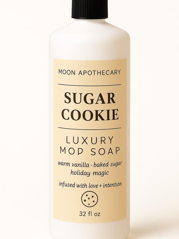 Moon Apothecary Luxury Mop Soap 32oz 8 Scent Collection - Non-Greasy Streak-Free Plant-Based Formula for All Floor Types Vanilla Sugar Cookie Scented
