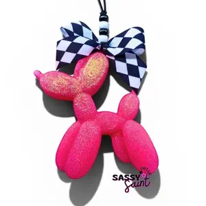 Neon Balloon Dog Freshie- Sassy Saint-Made to Order-Premium Air Freshener for Car, Home, or Small Space Handcrafted with Unique Designs Long-lasting Fragrance 4-8 Weeks-Cute-Party