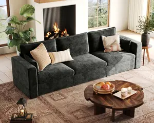 Bedeep Oversized Modular Sofa Comfy Cloud Couch with Storage, Extra Deep Plush Sectional Sofa Set for Living Room, Covers Washable, Chenille, Olar